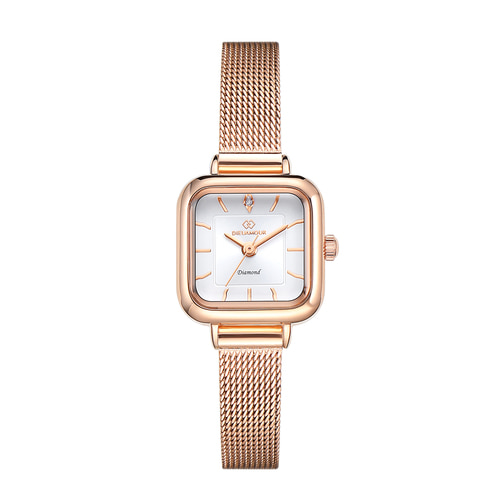 디유아모르 여성 메쉬밴드시계 DAW6202MS-RW 다이아몬드 시계