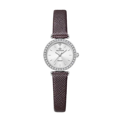 디유아모르 여성 가죽밴드시계 DAW3201L-D.BR 다이아몬드 시계
